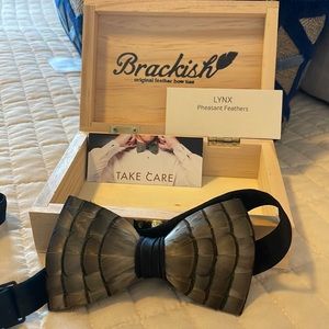 Selling unisex ready to wear handmade, pheasant feather bow tie.